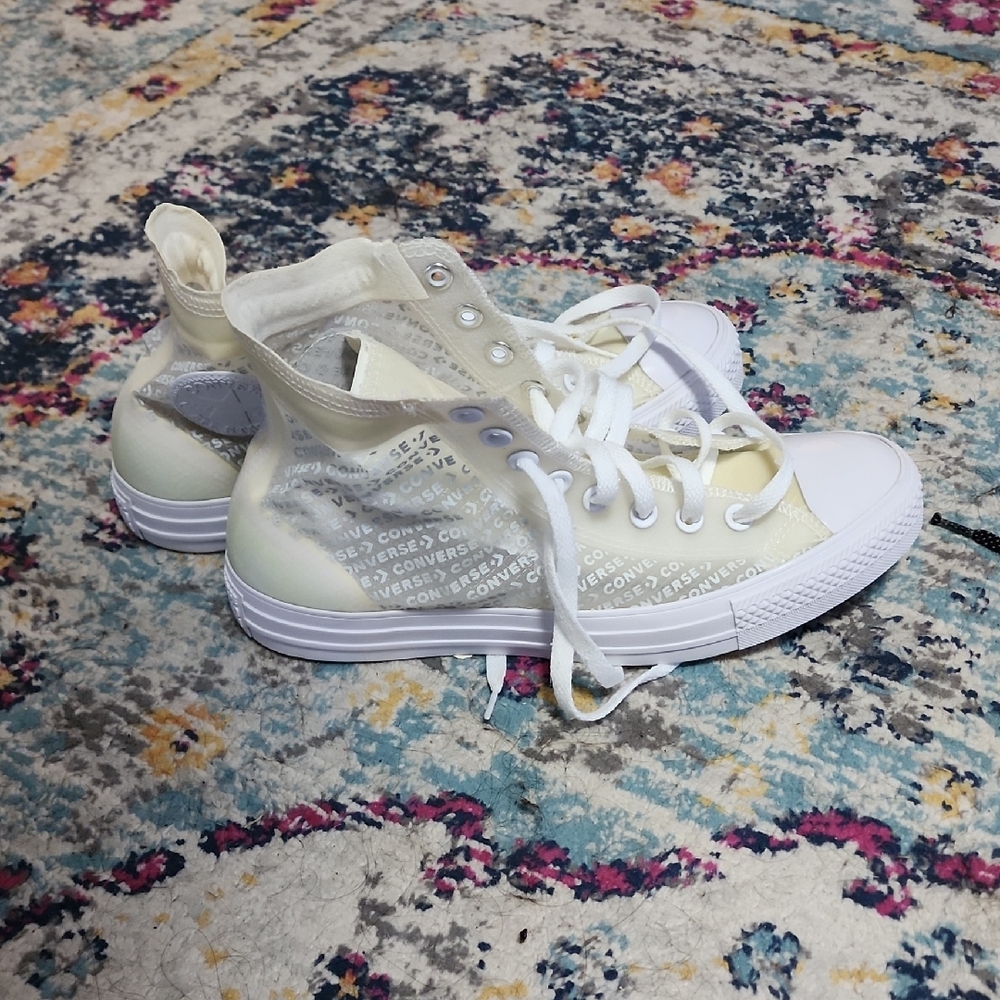 Converse High-Tops in Cream and White - Picture 3 of 3